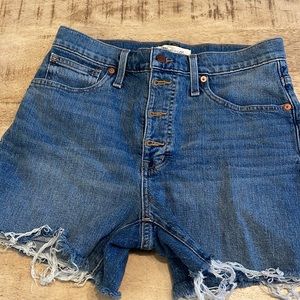 Madewell high-rise denim shorts . Like new. Size 27
